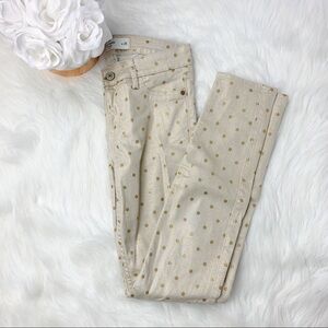Abercrombie Gold Metallic Polka Dot Jeans